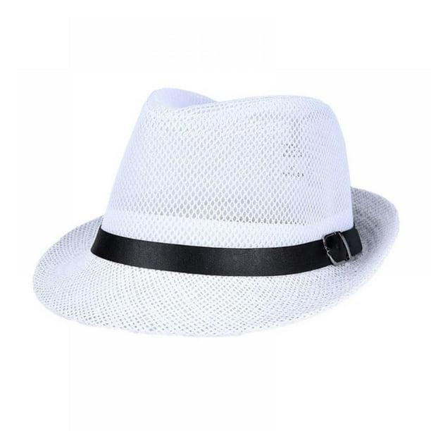 Women man Unisex Hat Fedora Trilby Wide Brim Straw Cap Summer Beach Sun Panama 